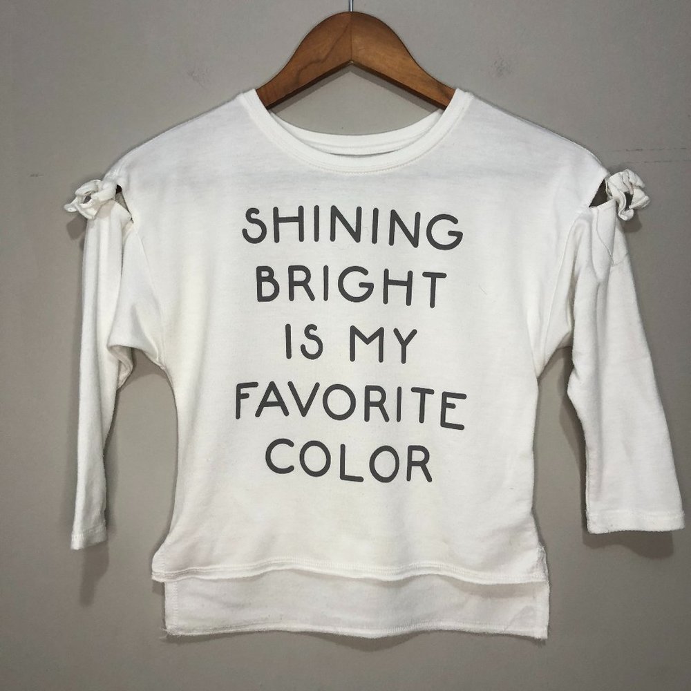 Afton Street Girls Size 5T Long Sleeve Cold Shoulder Graphic Sweatshirt